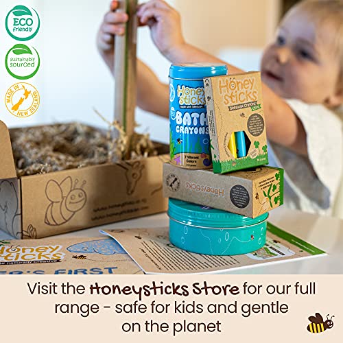 Honeysticks Kids Activity Set - 6 Large Stencils for Kids Plus Jumbo Non-Toxic Beeswax Crayons (8pk), Perfect First Stencils for Toddlers Preschool Art, Drawing and Coloring, Ideal Gifts for 3-5