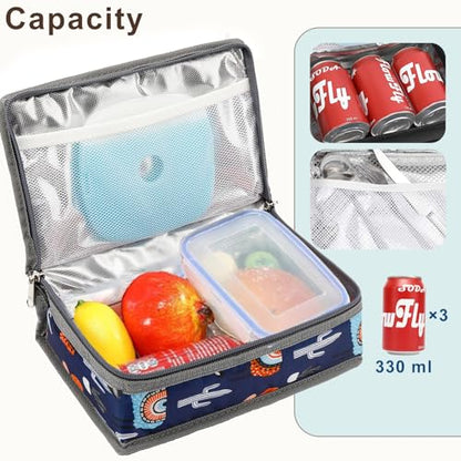 FlowFly Small Insulated Lunch box Portable Soft Bag Mini Cooler Thermal Meal Tote Kit with Handle for Work & School (Alpaca) - color: Alpaca