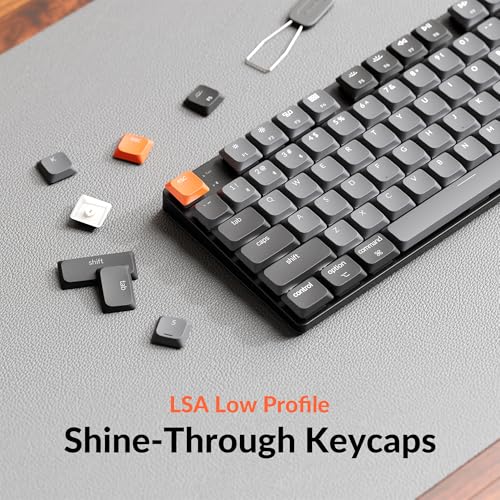 Keychron K5 Version 2 Wireless Bluetooth 5.2 Mechanical Keyboard, Low Profile Milk POM Switch 100% Full-Size Layout QMK Programmable, White Backlight with Shine-Through Keycaps for Mac Windows Linux - color: White Backlight Banana Switch