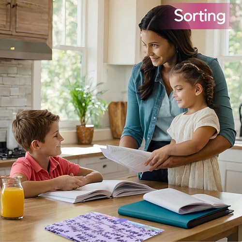 Folder Organizer Expanding File Folder Patternted - Accordion Document Organizer with 5 Pockets and Labels, Waterproof A4/Letter Size for School Office Home (Lavender) - style: Lavender