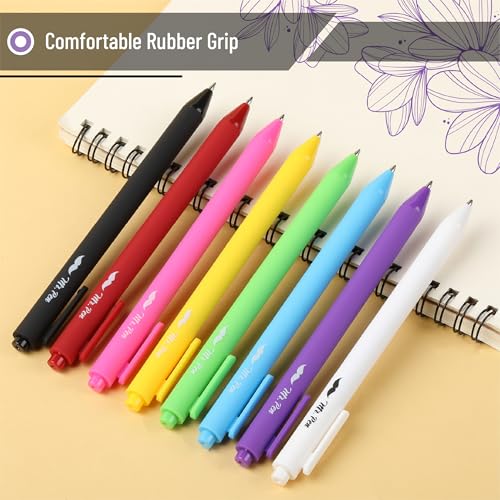 Mr. Pen- Retractable Gel Pens, 8 Pack, Vivid Color Ink, Fine Point 0.7 mm | Fast Dry, Smooth Writing, Cute Gel Ink Pens for Drawing, Writing Planner and School Supplies