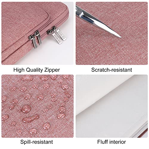 DOMISO 14 inch Laptop Case Sleeve Protective Cover Compatible with MacBook Air 15 M4 M3 M2,MacBook Pro,14-15 inch HP Dell ASUS Lenovo Chromebook,Waterproof Computer Bag with Handle,Pink - color: Pink, size: 14 inch