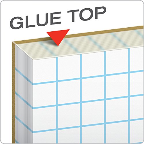 Ampad Efficiency Quadrille Pad, 8-1/2 x 11, White, 5x5, 50 Sheets per Pad, 10 Pads per Pack (22-032C) - size: 8-1/2 x 11