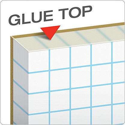 Ampad Efficiency Quadrille Pad, 8-1/2 x 11, White, 5x5, 50 Sheets per Pad, 10 Pads per Pack (22-032C) - size: 8-1/2 x 11