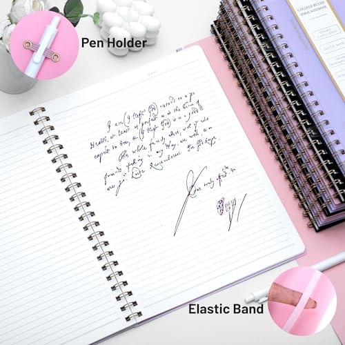 Yoment Spiral Notebook 8.5 x 11 A4 Large Notebooks for Work College Ruled Journaling Notebooks, 100 GSM Paper, Spiral Bound Journal for School Note Taking Writing, A4 Pink - color: Pink, style: D - Line - A4