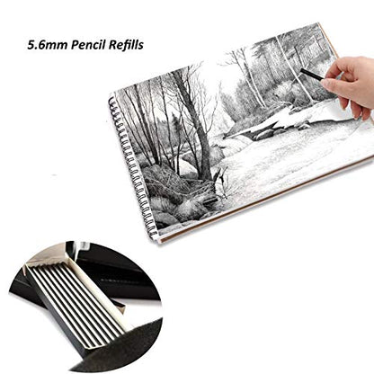 5.6MM Mechanical Pencil Leads - Graphite, Soft, Medium, Hard - Clutch Pencil Refills for Drafting, Sketching, Crafting, Wood Working - 6 PCS - color: Graphite 5.6mm Refills - 6 pcs