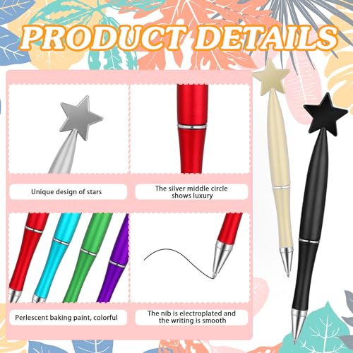 Yeaqee 48 Pcs Star Pens Bulk You're a Star Ballpoint Pen Gifts 12 Colors Retractable Back to School Black Ink for Teacher Appreciation Gifts Classroom Prizes Goodie Bag Stuffers Party Favors