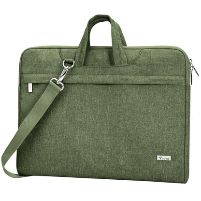 Voova Laptop Bag 15.6 Inch, Waterproof Computer Sleeve Carrying Case with Shoulder Straps & Handle Compatible with Macbook Air 15 M2/M3/M4, MacBook Pro 15/16, 15-16 Inch Hp Dell Lenovo, Army Green - color: Army Green, size: 14-15.6In & 2019 New Macbook Pr