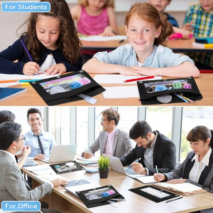 SpringFlower 36 Pack Black Pencil Pouch, Pencil Pouch for 3 Ring Binder for School and Office Supplies with Clear Window with Smooth Zipper Bulk - color: Black
