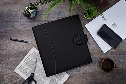 It's Academic Executive Faux Leather Portfolio Folder, Black - color: Black, style: 11.5" x 12"