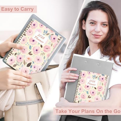 2026 Planner, Weekly and Monthly Calendar Planner Agenda, Jan 2026 - Dec 2026, Planning Academic Book, Office Desk Accessories and School Supplies - A5 (6.3'' x 8.5'') - color: C-Blush Blooms