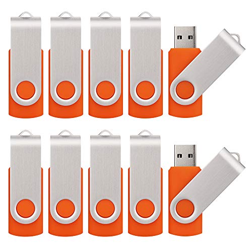 10 Pack 16GB USB Flah Drive USB 2.0 Memory Stick-Orange - color: Orange, size: 16GB