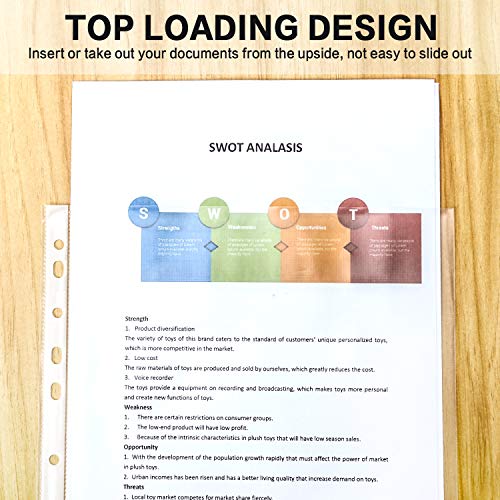 Sheet Protectors, PANDRI 400 Pack Clear Heavy Duty Plastic Page Protectors Sheet Reinforced 11-Hole Fit for 3 Ring Binder Fits Standard 8.5 x 11 Paper, 9.25 x 11.25 Top Loaded, Excluding Acid - size: 400 PACK