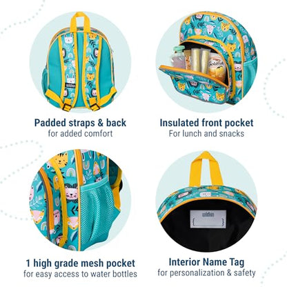 Wildkin 12 Inch Toddler Backpack for Kids, Party Animals | Ages 3-7, lightweight toddler backpack for daycare, preschool, and travel - color: Party Animals