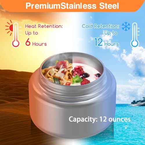 Bento Box for Kids - Leak-Proof Bento Lunch Box with Insulated Thermo Food Jar - 4 Compartments, 1 Removable Divider, 1 Spoon, 1 Fork - Dishwasher Safe, BPA-Free (Navy blue) - color: Navy Blue