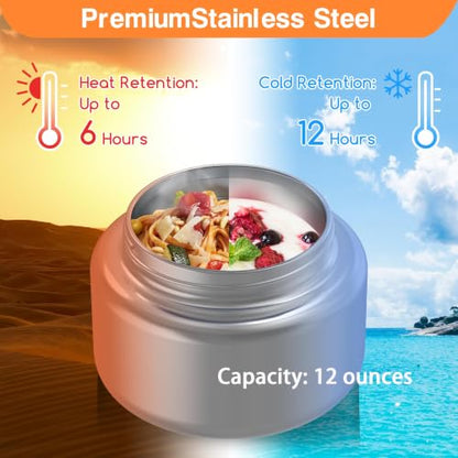 Bento Box for Kids - Leak-Proof Bento Lunch Box with Insulated Thermo Food Jar - 4 Compartments, 1 Removable Divider, 1 Spoon, 1 Fork - Dishwasher Safe, BPA-Free (Navy blue) - color: Navy Blue