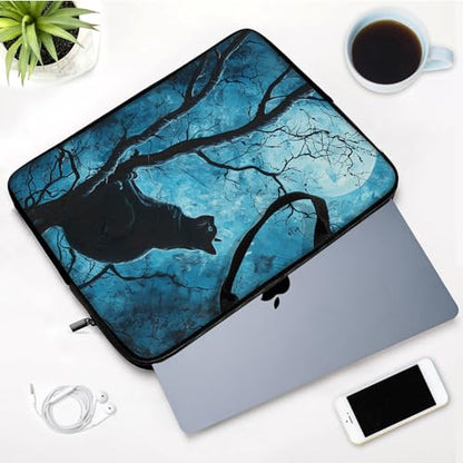 Laptop Sleeve Bag with Handle Computer Protective Soft Cover Case for 14 Inch 13 Inch Laptop,Black Cat on Tree - color: Black Cat on Tree