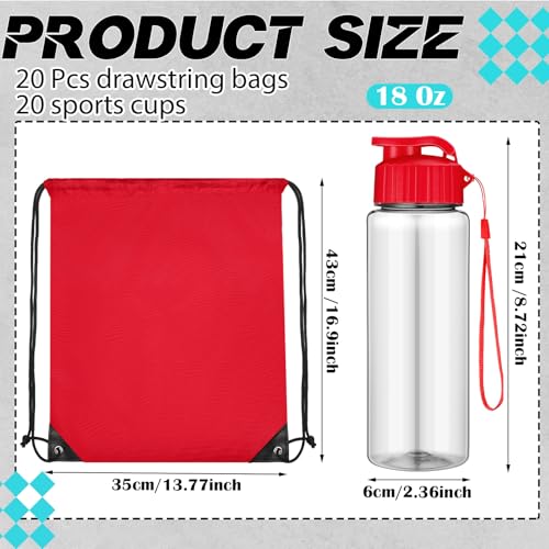 40 Pcs 17 oz Plastic Water Bottles Bulk and Drawstring Backpack Set for Back to School Gifts Reusable Flip Top Leakproof Water Bottles with Handle Adults Sports Gym Travel Outdoor(Chic) - color: Chic