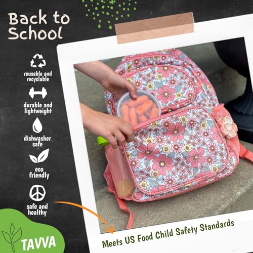 TAVVA Kids Snack Containers for School [12oz/ 7oz/ 3oz] - Stainless Steel Lunch Containers for Kids - Stainless Steel Lunch Box for Kid - Leakproof with Silicone Lids - Dishwasher & Freezer Safe - color: Transparent