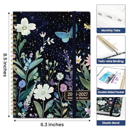 Planner 2026-2027, Academic Year Monthly and Weekly Calendar Planner, Jul 2026 - Jun 2027, Hardcover Teacher Student Planning Agenda book with Tabs, Perfect for School Office Supplies, 6.3" x 8.5" - Celestial - color: E-Celestial, size: (6.3"x8.5")a5