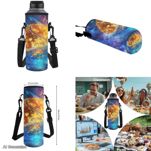 Cool Basketball Backpack for Boys Girls Kids Backpack with Lunch Box and Water Bottle Holder Large Pencil Case 4PCS Set Bookbag with Front Pocket for School Teens 17 inch School Bag Gifts - color: Cool Basketball