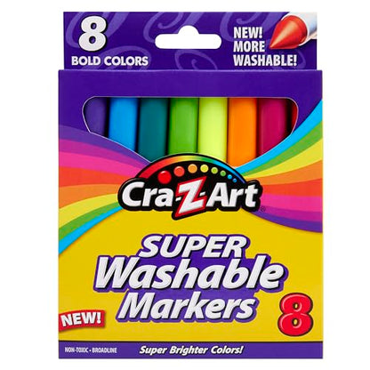 Cra-Z-Art Bold Washable Broadline Markers, 8 Counts - size: 8 Count (Pack of 1)