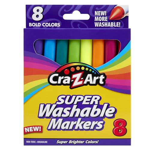 Cra-Z-Art Bold Washable Broadline Markers, 8 Counts - size: 8 Count (Pack of 1)
