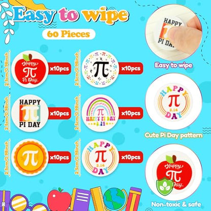 Math π Mini Erasers for Kids - 60Pcs Back to School Gifts Pi Day Pencil 3D Puzzle Erasers Desk Pet Stationery Gifts π Themed School Classroom Reward Game Prizes Goodies Bag Fillers for Students - style: Pi Day