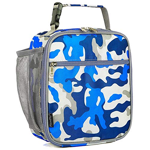 FlowFly Kids Lunch box Insulated Soft Bag Mini Cooler Back to School Thermal Meal Tote Kit for Girls, Boys, Camo - color: Camo