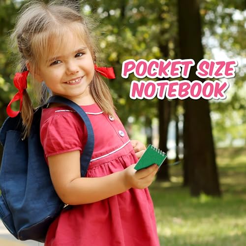 Playbees Mini Prism Spiral Notepads - 24PK Bulk Small Pocket Mini Notebooks for Kids, 2.5 Inch x 3.6 Inch - 20 Sheets Per Book, Top Bound Spiral Memo Note Pads for Party Favor Gifts and Goodie Bags