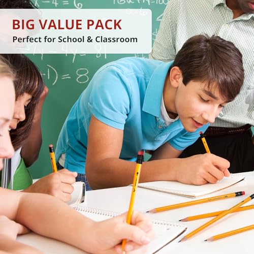 Taja 150 Pack #2 HB Pencils, Bulk Pre-Sharpened Wood-Cased Pencils with Erasers, Large Pack Writing & Drawing Pencils for School Classroom Testing, Yellow - color: Yellow