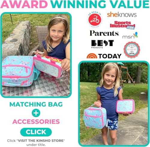 kinsho Bento Lunch Box for Kids Toddlers Girls, 4 Portion Sections Secure Lid, Microwave Safe BPA Free Removable Tray, Pre-School Kid Daycare Lunches Snack Container Ages 3 to 5, Pink Koala - color: Koala Bento