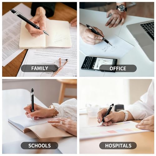 Personalized 15 Pack Motivational Pen Set Stylus Pens Ballpoint | Designed with Inspirational Quotes Retractable Pens for Office School Supplies, Encouragement Gifts for Women Men, Black - color: Black, style: Positive