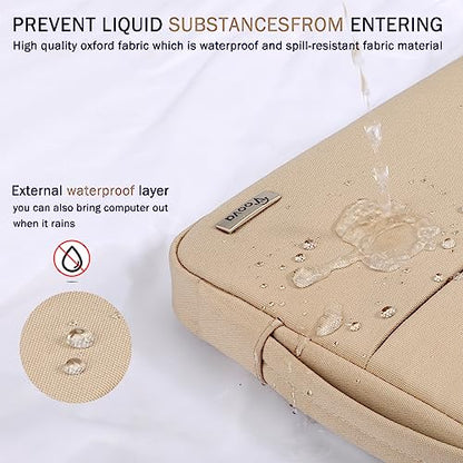 Voova 14 15 Inch Laptop Sleeve Case, Waterproof Computer Bag Cover Compatible with MacBook Air 15 M2/M3/M4 2022-2025, MacBook Pro 15, Hp chromebook 14, 14-15” Dell Lenovo Acer Asus, Apricot - color: Apricot, size: 14-15 Inch