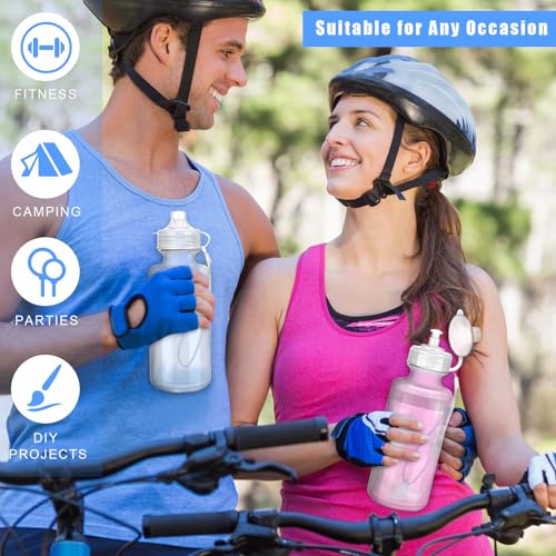 Zubebe 36 Pcs Sports Water Bottles Bulk Squeeze Reusable Plastic Water Bottles Back to School Supplies Summer Gifts for Students School Travel Hiking Cycling Event Team Gift - color: Clear White