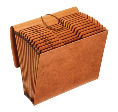 Pendaflex Heavy Duty Expanding File with Flap, Document Organizer for School, Home and Office, Portable File Organization, 12 Monthly Pockets, 1/3 Cut Tabs, Brown, Letter Size (R117MLHD) - size: 1 Count (Pack of 1), style: Expanding File