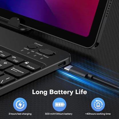 OMOTON Rechargeable Ultra-Slim Keyboard with Upgrade Oversize Keycaps, Adjustable Stand and Backlit, Wireless Bluetooth Keyboard for Samsung Tablet, iPad, Smartphone, Android, iOS, Windows, Black - color: Black