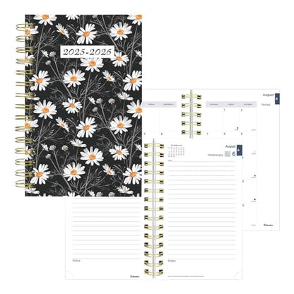 Blueline® Essential Academic Daily/Monthly Planner, August 2025 to July 2026, Twin-Wire Binding, Poly Cover, 8" x 5", Blossom Design, White (CA214PG.01-26)