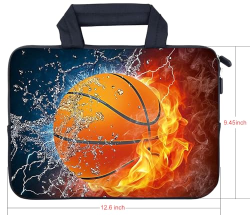 AMARY Laptop Sleeves 11.6" 12" Laptop Handle Bag Neoprene Notebook Carrying Pouch Chromebook Sleeves case (Hot Basketball) - color: Hot Basketball