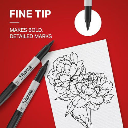 Sharpie Permanent Marker, Fine Point, Black, 1 Count - size: 1 Count (Pack of 1)