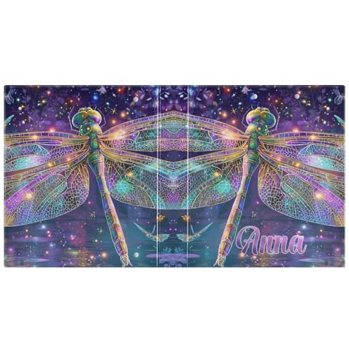 Custom Holographic 3 Ring Binder 1.5" Round Ring Binders Personalized Name View Binder with 200 Sheet for School Supplies Women Men Office, 1 Pack - color: Custom Holographic Pattern
