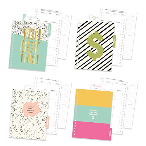 Pukka Pad, Carpe Diem Budget Planner Spiral Bound Notebook with 12 Month Calendar, Dividers, Inserts, and Sticker Sheets – Features Savings Goals & Tracker, Financial Overview, and Bank Information