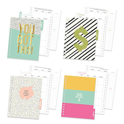 Pukka Pad, Carpe Diem Budget Planner Spiral Bound Notebook with 12 Month Calendar, Dividers, Inserts, and Sticker Sheets – Features Savings Goals & Tracker, Financial Overview, and Bank Information