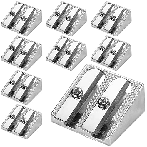 Tamaki 8 Pack Handheld Metal Pencil Sharpener with 2 Holes | Sharpener for Schools, Offices, Homes, Art Projects
