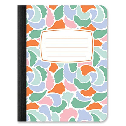 Studio Oh! Composition Notebook Duo 2 Pack, 7.5" x 9.75", Back to School Supplies & Cute College Essentials, Aesthetic Notebook for School, 160 Page Lined Paper, 70 GSM Paper Wt., Rainbow Abstract - color: Rainbow Abstract