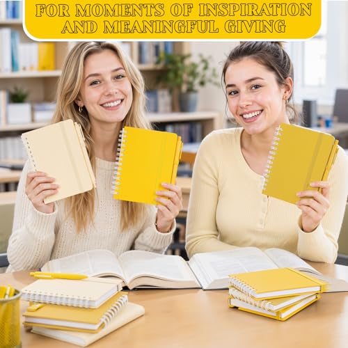 Fulmoon 12 Set Small Spiral Notebooks A6 with Pens Bulk, Multicolor 4" x 6" Pocket Notebooks Mini Lined Journals 50 Sheets for Back to School Supplies Students Gifts Rewards Office (Sunny Tones) - color: Sunny Tones