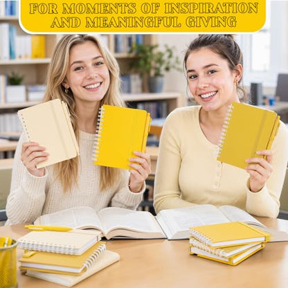 Fulmoon 12 Set Small Spiral Notebooks A6 with Pens Bulk, Multicolor 4" x 6" Pocket Notebooks Mini Lined Journals 50 Sheets for Back to School Supplies Students Gifts Rewards Office (Sunny Tones) - color: Sunny Tones