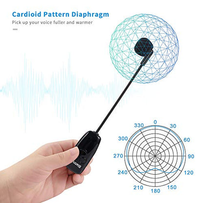 Bietrun Wireless Microphone Headset, UHF Wireless Headset Mic System, 160ft Range,1/8'' and 1/4'' Plug, for Speakers, Voice Amplifier, PA System(Not Supported AUX/iOS)