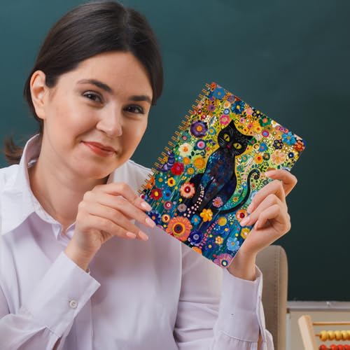 2 Packs Cat Spiral Notebook Aesthetic College Ruled Journaling Notebooks Cat Themed Gifts for Women Teacher Educator Cute Hardcover Notebook Journals for Writing Classroom Office Home Supplies - color: Multi 1316