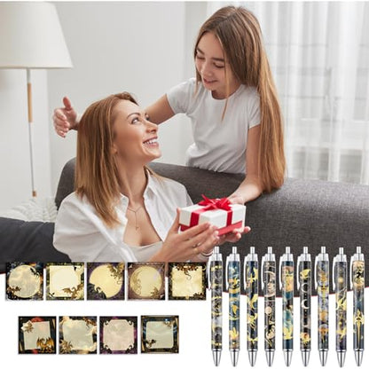 Wxiben Dragon Sticky Notes with Pens - 18 Pcs Fantasy Ballpoint Pens Notepads Set Cool Dragon Notes Black Ink Pen Animal Lover Gifts for Women Men Study Office School Supplies Party Favor - color: Dragon